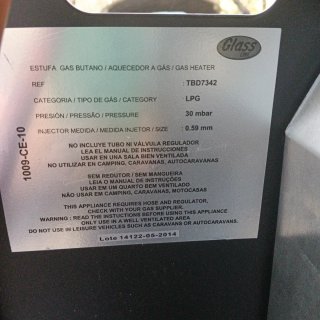 Estufa de gas Glass Line negra