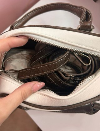 Borsa a mano 95 bianca e marrone