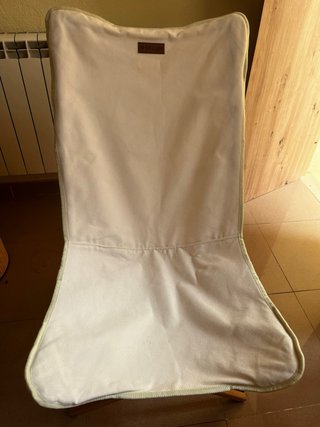 Silla plegable de madera y tela