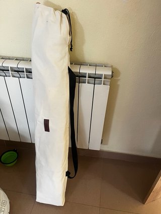 Silla plegable de madera y tela