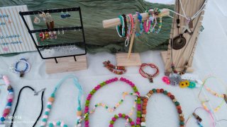 Collar, pulseras y pendientes de Flamenco