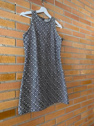Vestido Zara Vintage Negro/Blanco Talla L