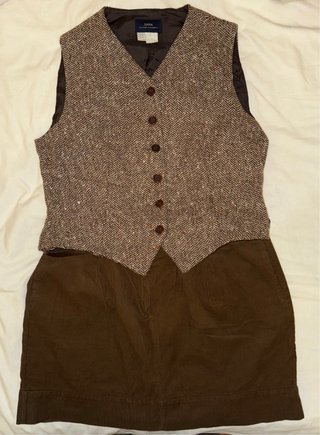 Chaleco Zara marrón espiga