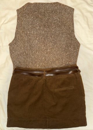 Chaleco Zara marrón espiga