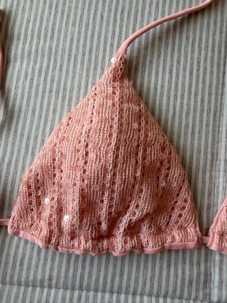 Conjunto Bikini Rosa Lentejuelas Talla M