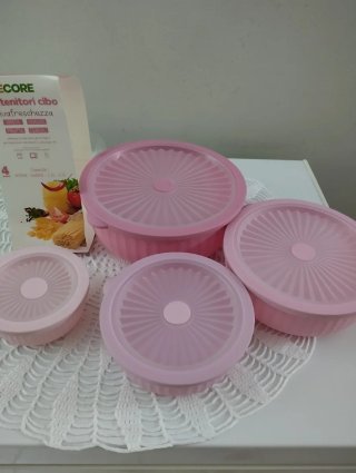 Set 4 Contenitori Cibo Ecore Rosa