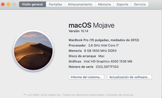 MacBook Pro 15” 2012 i7 SSD 480GB 8GB RAM