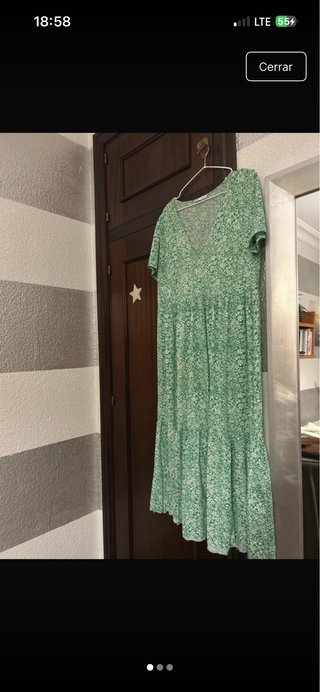 Vestido midi floral manga corta