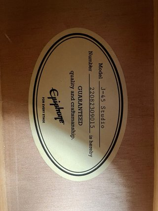 Epiphone J-45 Studio Guitarra Acústica