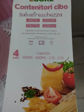 Set Contenitori Alimentari 8 Pezzi Plastica