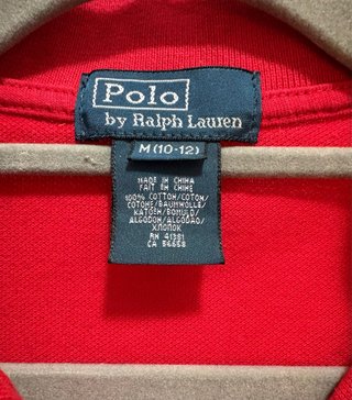 Polo Ralph Lauren rossa logo blu donna XS