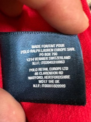 Polo Ralph Lauren rossa logo blu donna XS