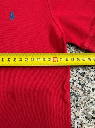 Polo Ralph Lauren rossa logo blu donna XS