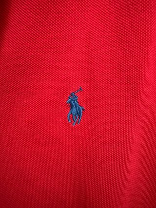 Polo Ralph Lauren rossa logo blu donna XS