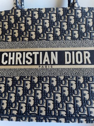 Bolso Dior Book Tote Medium Beige/Azul