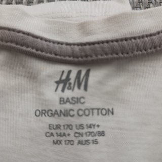 Camiseta blanca básica H&M algodón T.170 (XS)