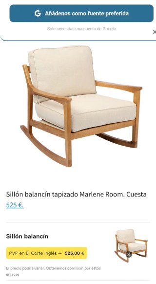 Butaca mecedora estilo nórdico en perfecto estado.