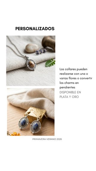 Joyas personalizadas con flores secas