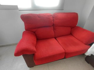 Sofá de tela rojo Dos plazas