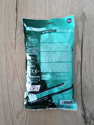 Lote 9 pares guantes trabajo látex XL Nuevos