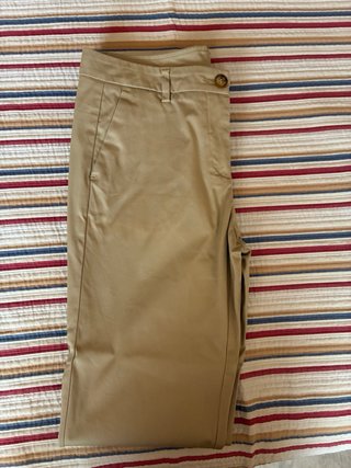 Pantalón chino recto beige talla 40