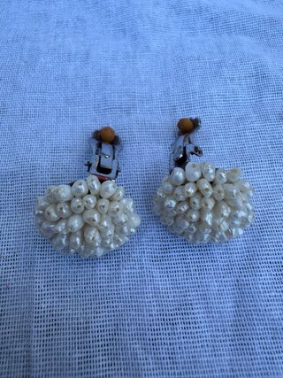 Pendientes Clip Perlas Naturales Vintage