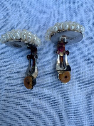 Pendientes Clip Perlas Naturales Vintage