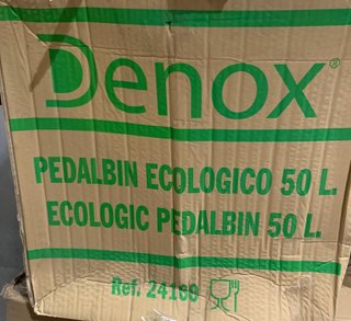 Cubo de reciclaje Denox con pedal 50L blanco