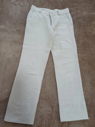 Traje Lino Niño Talla 9 Beige Azul