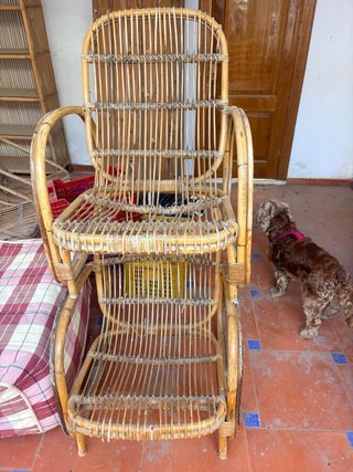 Sillas de mimbre estilo vintage