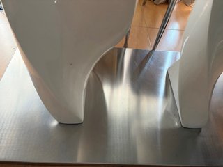 Mesa de comedor cristal y metal