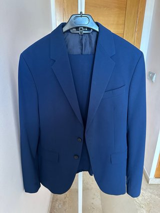 Traje Zara Azul Talla 46 Blazer Pantalón 40