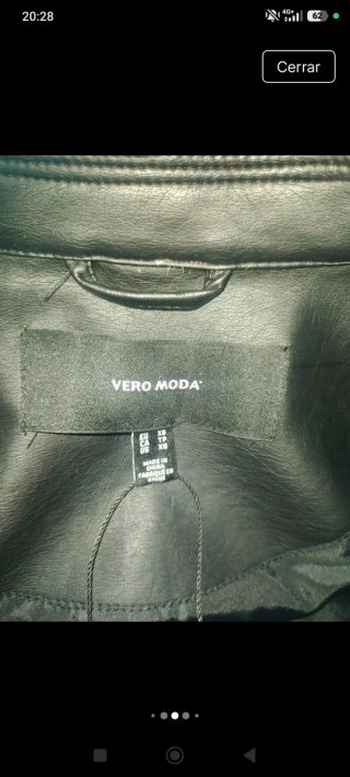 Chaqueta de cuero Vero Moda Negra