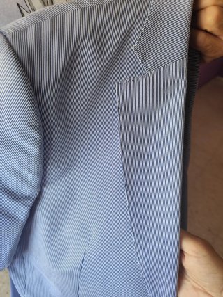 Chaqueta de vestir caballero azul y blanco
