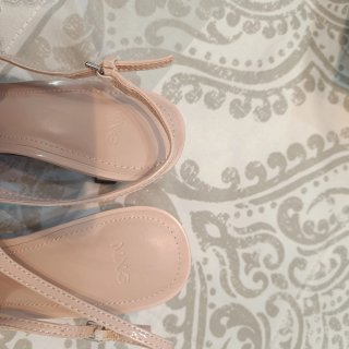 Zapatos Mango Tacón Beige Hebilla