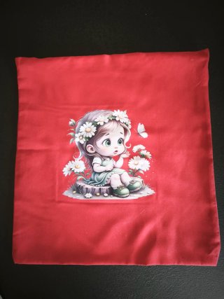 Federa con stampa bambina e fiori