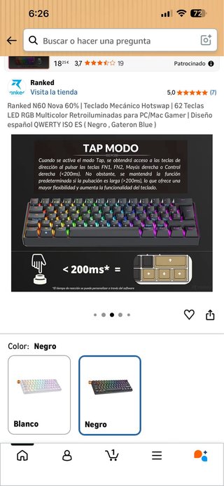Teclado Mecánico 60% Gateron Blue