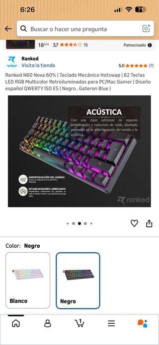 Teclado Mecánico 60% Gateron Blue