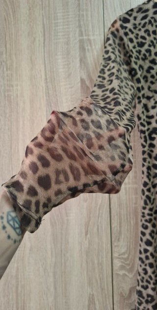 Vestido largo ajustado NUEVO Mango Animal Print L
