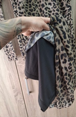 Vestido largo ajustado NUEVO Mango Animal Print L