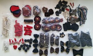 Lote adornos y fornituras vintage para zapatería..