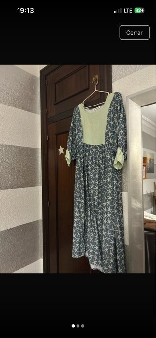 Vestido estampado azul y verde