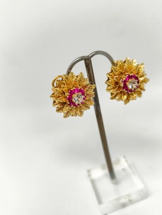 Pendientes Oro 18kt Flor Circonitas