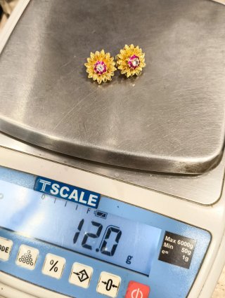 Pendientes Oro 18kt Flor Circonitas