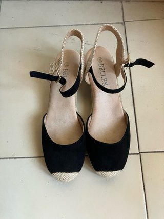 Esparteñas cuña negras y beige