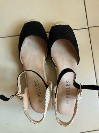 Esparteñas cuña negras y beige
