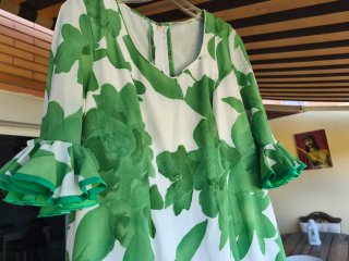 Traje Flamenca Verde y Blanco
