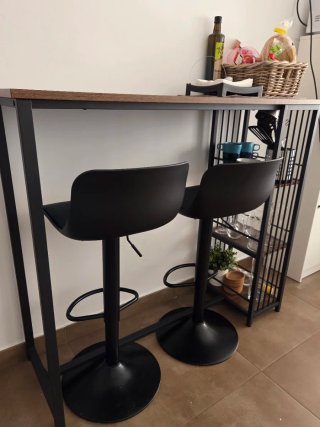 Tavolo alto stile bar in legno e metallo