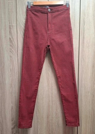 Pantalones pitillo Punk cuadros vichy Bershka T.36