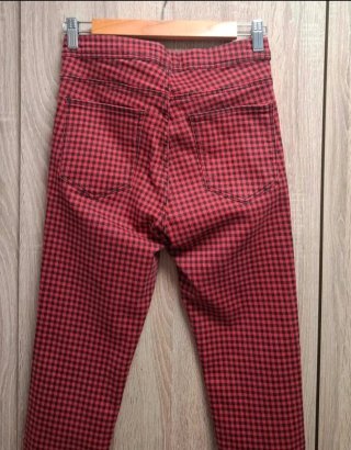 Pantalones pitillo Punk cuadros vichy Bershka T.36